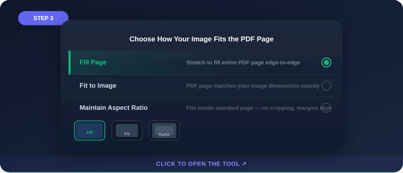 Step 3: choose page fit option &mdash; Fill Page, Fit to Image, or Maintain Aspect Ratio