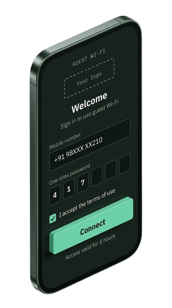 PacketFence guest Wi-Fi captive portal on mobile